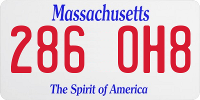 MA license plate 286OH8