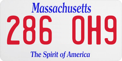MA license plate 286OH9