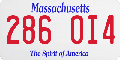 MA license plate 286OI4