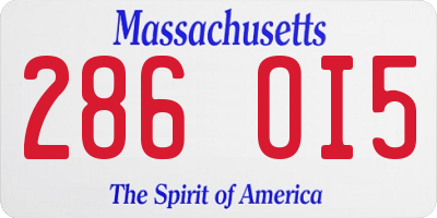 MA license plate 286OI5