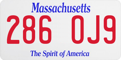 MA license plate 286OJ9