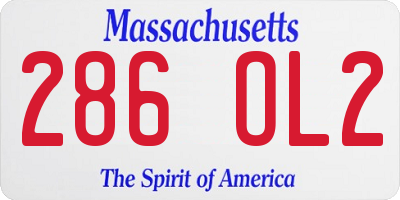 MA license plate 286OL2