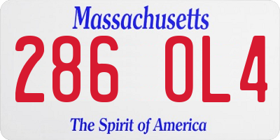 MA license plate 286OL4