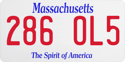 MA license plate 286OL5