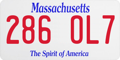 MA license plate 286OL7