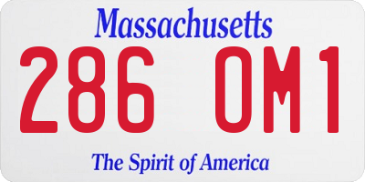MA license plate 286OM1