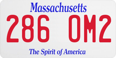 MA license plate 286OM2