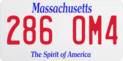 MA license plate 286OM4