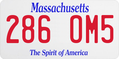 MA license plate 286OM5