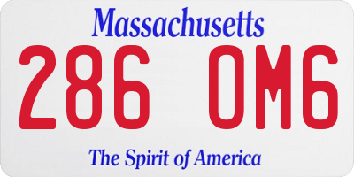 MA license plate 286OM6