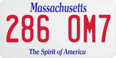 MA license plate 286OM7