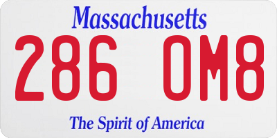 MA license plate 286OM8