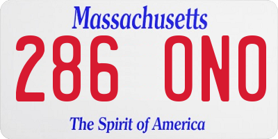 MA license plate 286ON0