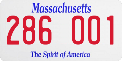 MA license plate 286OO1