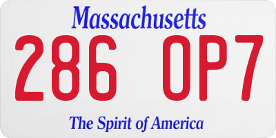 MA license plate 286OP7