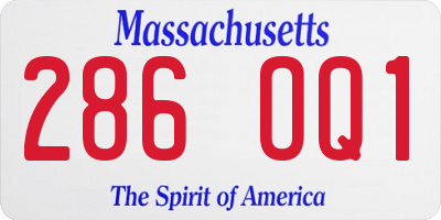 MA license plate 286OQ1