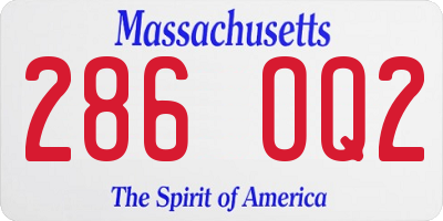 MA license plate 286OQ2
