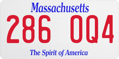 MA license plate 286OQ4