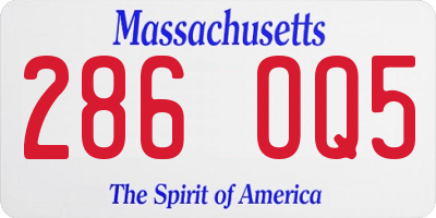 MA license plate 286OQ5