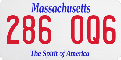 MA license plate 286OQ6