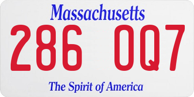 MA license plate 286OQ7