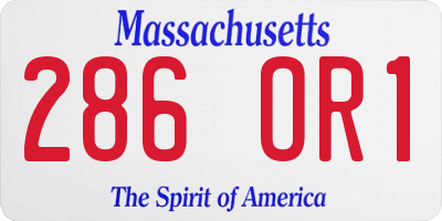 MA license plate 286OR1