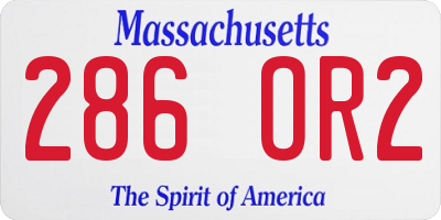 MA license plate 286OR2