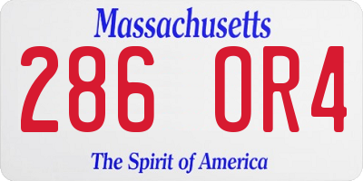 MA license plate 286OR4