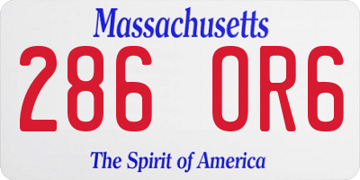 MA license plate 286OR6