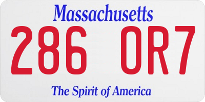 MA license plate 286OR7