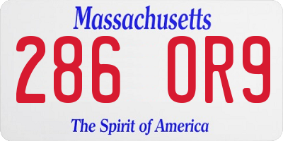 MA license plate 286OR9