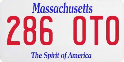 MA license plate 286OT0
