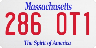 MA license plate 286OT1