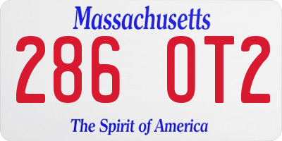 MA license plate 286OT2
