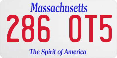 MA license plate 286OT5