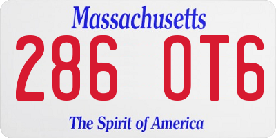 MA license plate 286OT6