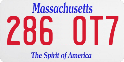 MA license plate 286OT7