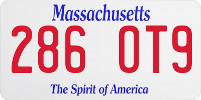 MA license plate 286OT9