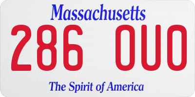 MA license plate 286OU0