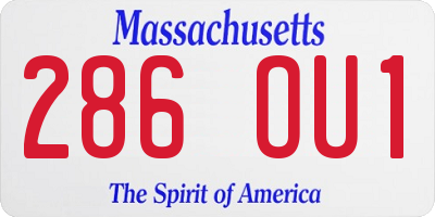 MA license plate 286OU1