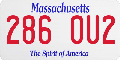 MA license plate 286OU2