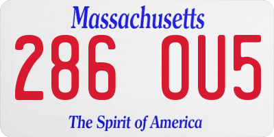 MA license plate 286OU5