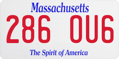 MA license plate 286OU6
