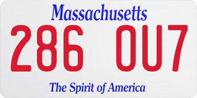 MA license plate 286OU7