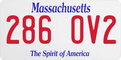MA license plate 286OV2