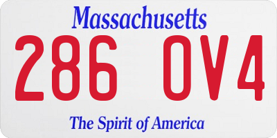MA license plate 286OV4