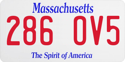 MA license plate 286OV5
