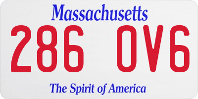 MA license plate 286OV6
