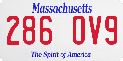 MA license plate 286OV9
