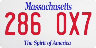 MA license plate 286OX7
